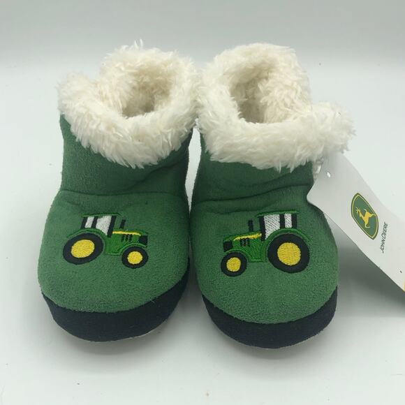 John Deere Tractor Baby Booties Boots Lined Slippers | Size 6-12 Months - Picture 2 of 8